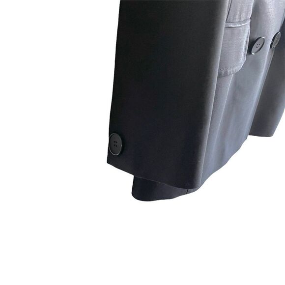 YSL YVES SAINT LAURENT Vintage Wool Double Breasted Blazer Black 10 - Picture 9 of 12